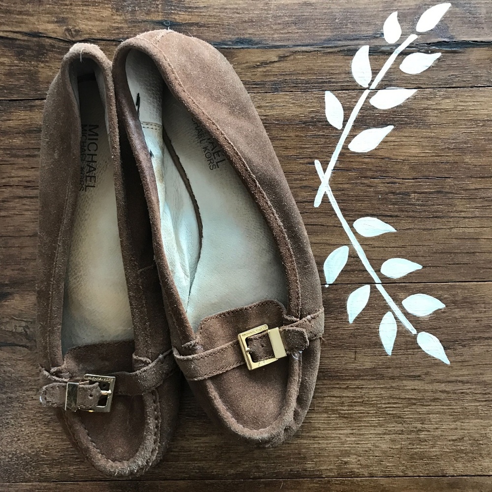 Michael Kors Gold Buckle Loafers